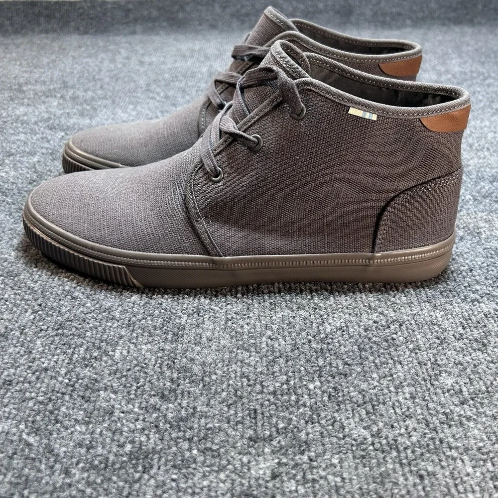 TOMS Carlo Mid Terrain Lace Up 9.5 Mens Grey Sneakers Casual Shoes - Picture 3 of 9